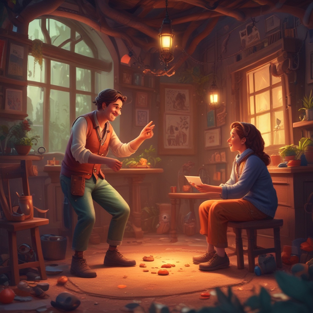 Playful interaction scene